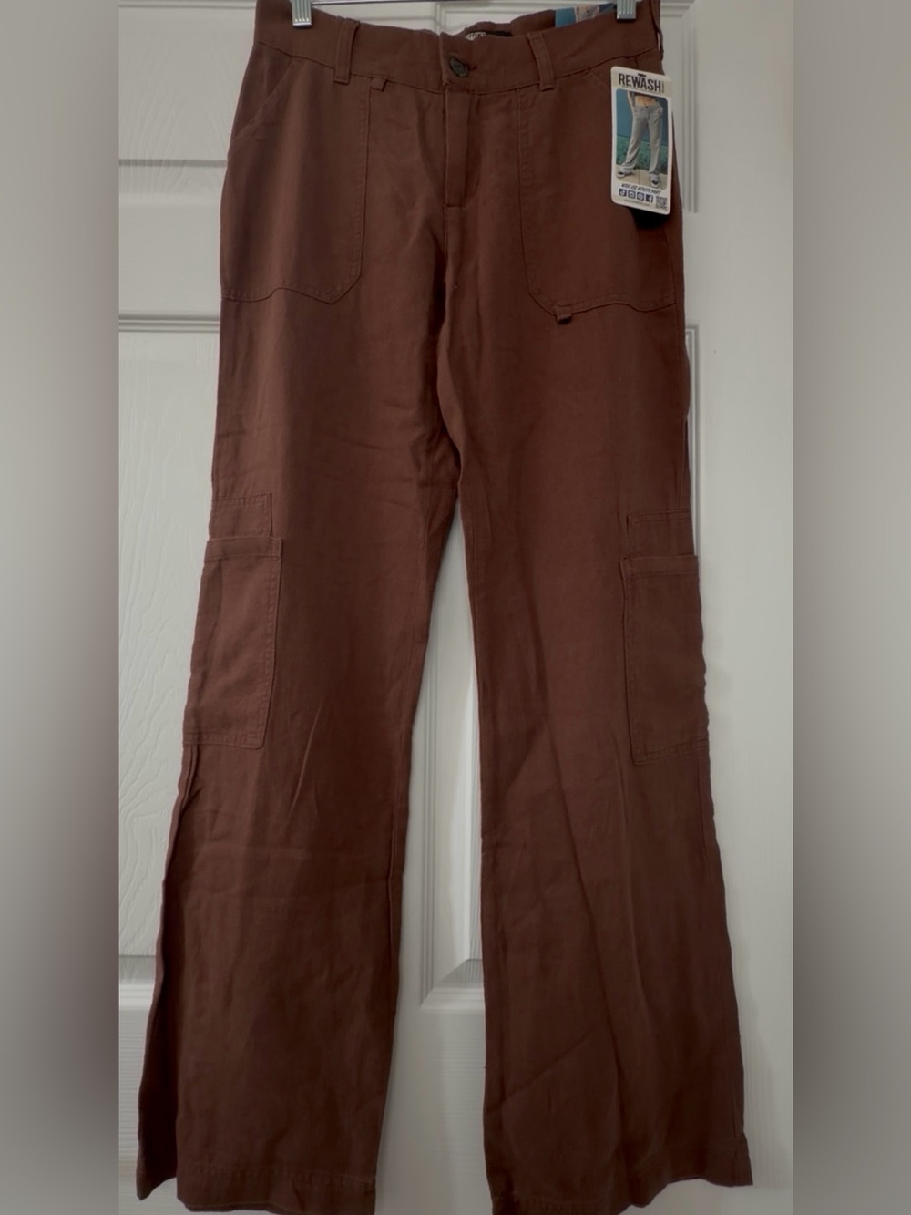 Rewash Brown Wide-Leg Utility Pants